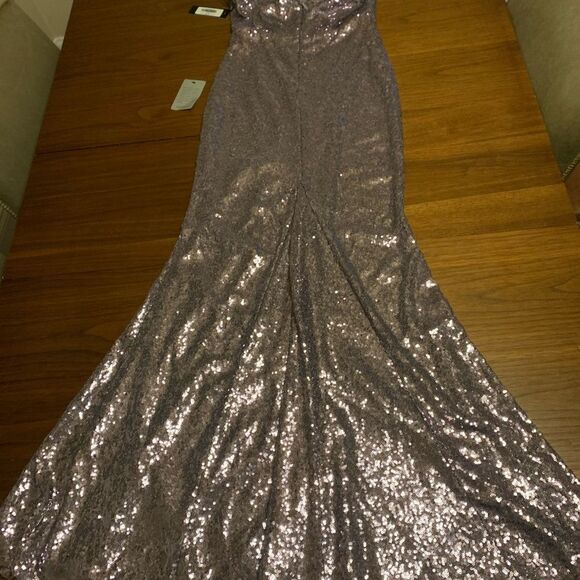 Lulus Lilac Sequin Strapless Maxi Dress NWT Size Medium Holiday Party NYE Gown - Picture 8 of 14